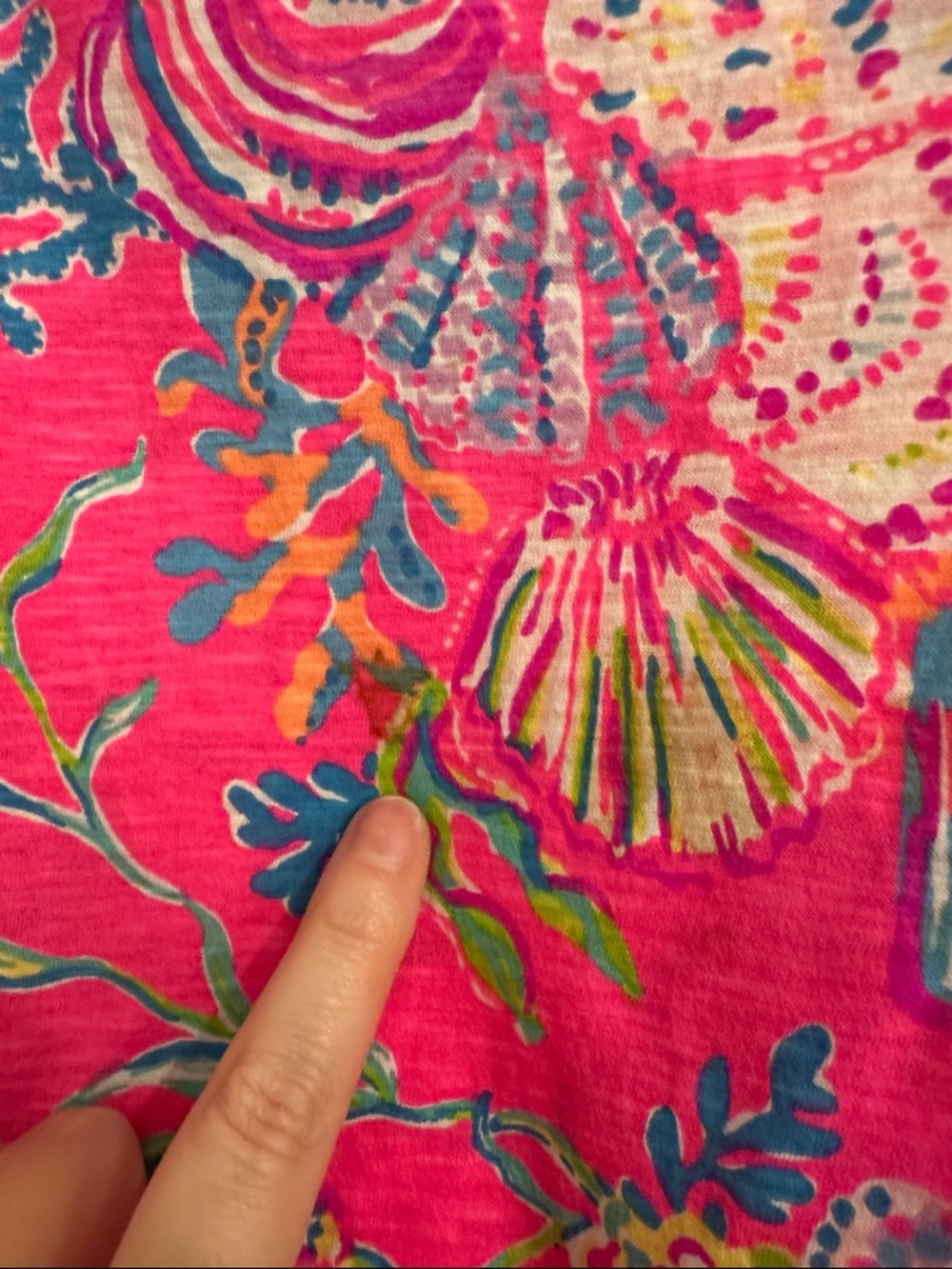 Lilly Pulitzer Pink Multicolor Shell & Floral Short Sleeve Tee - Picture 5 of 6